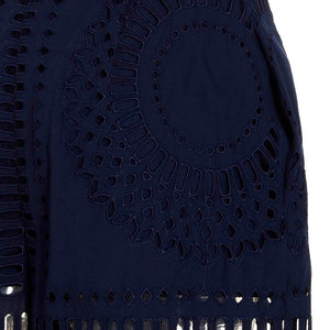 Alberta Ferretti Embroidered Cotton Pants