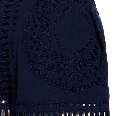 Alberta Ferretti Embroidered Cotton Pants
