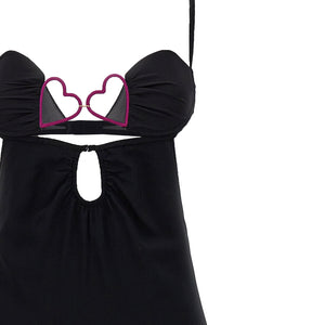 Nensi Dojaka Heart Bra Long Dress