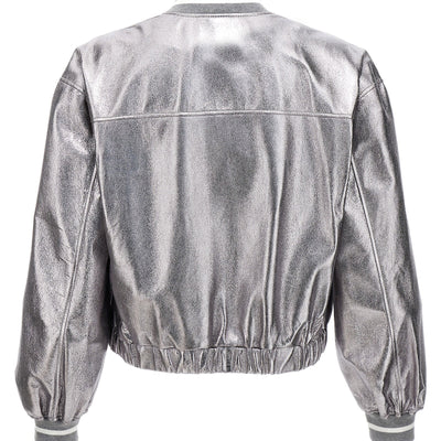 Brunello Cucinelli Laminated Leather Bomber Jacket