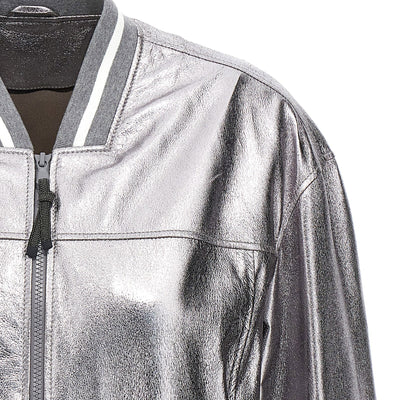 Brunello Cucinelli Laminated Leather Bomber Jacket