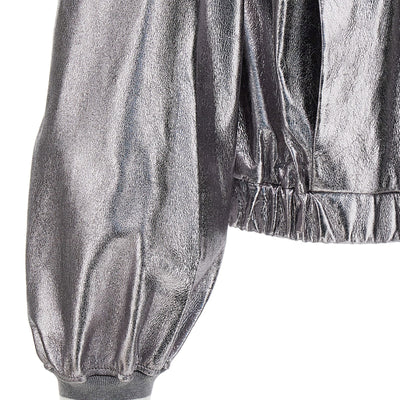 Brunello Cucinelli Laminated Leather Bomber Jacket