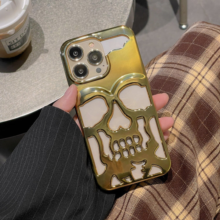 iPhone 15 Series Hollow Skull Design Case