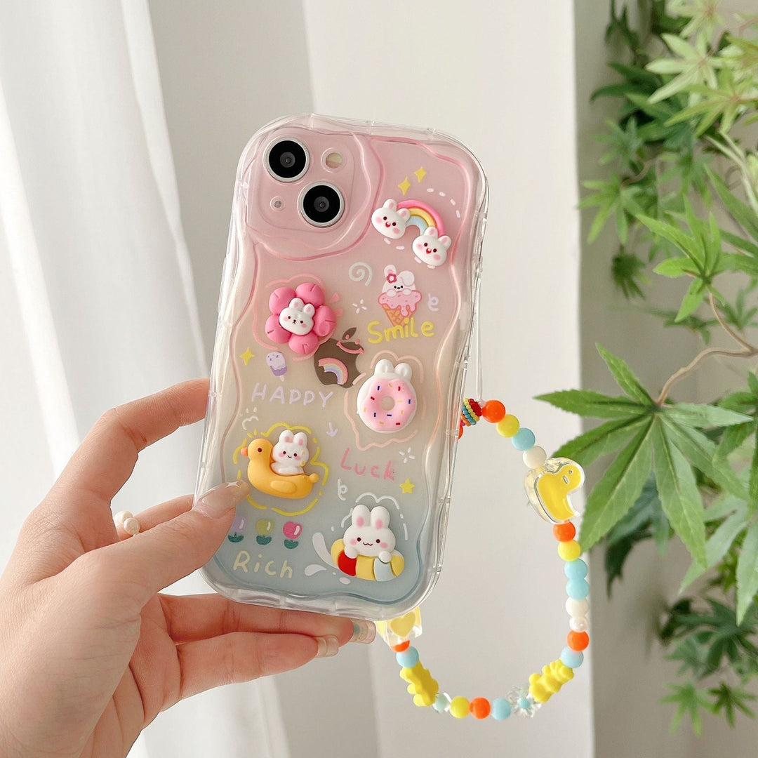 Whimsical 3D Cartoon Case with Bracelet