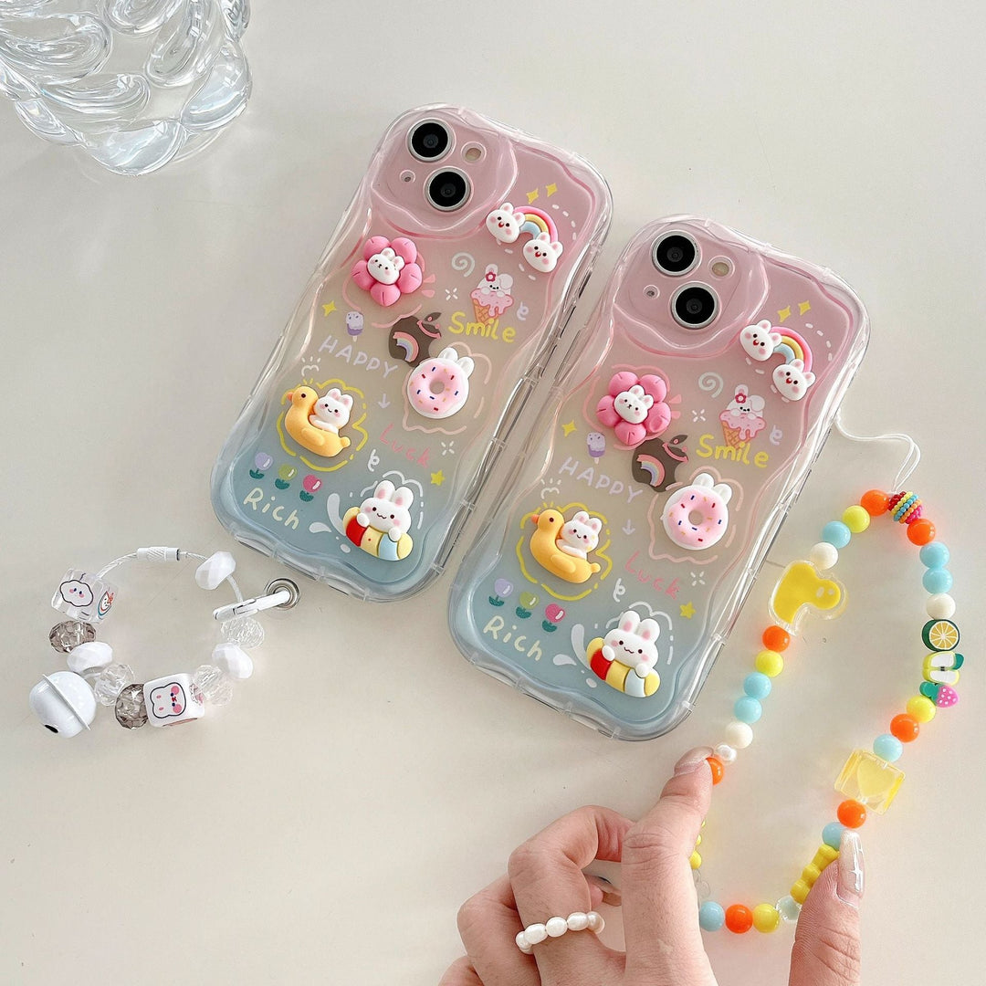 Whimsical 3D Cartoon Case with Bracelet