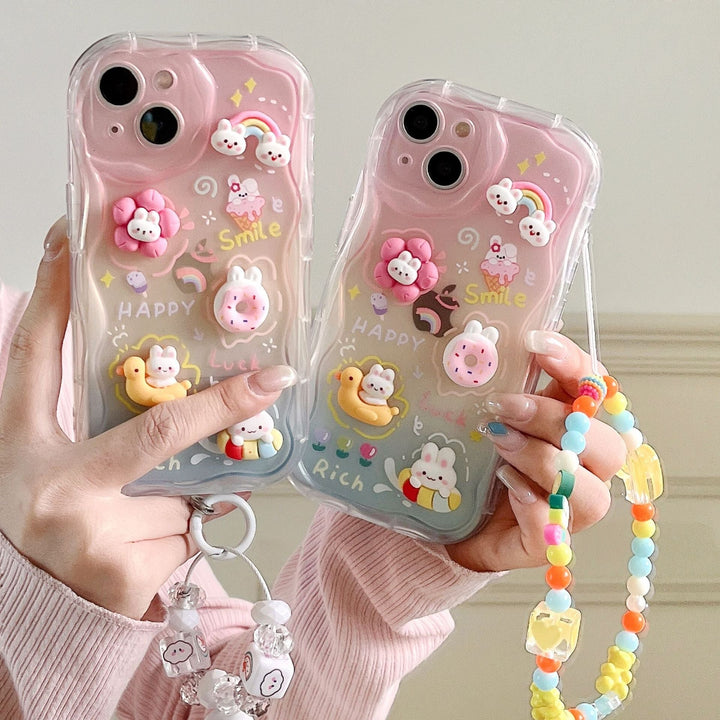 Whimsical 3D Cartoon Case with Bracelet