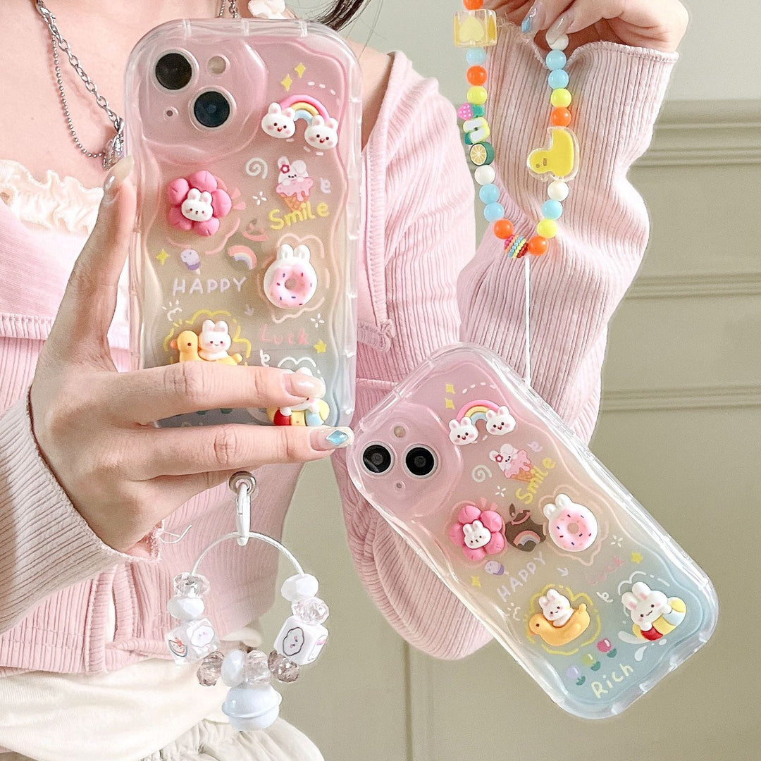 Whimsical 3D Cartoon Case with Bracelet