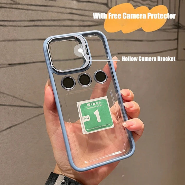 iPhone 15 Series Luxury Camera Lens Flip Bracket Case