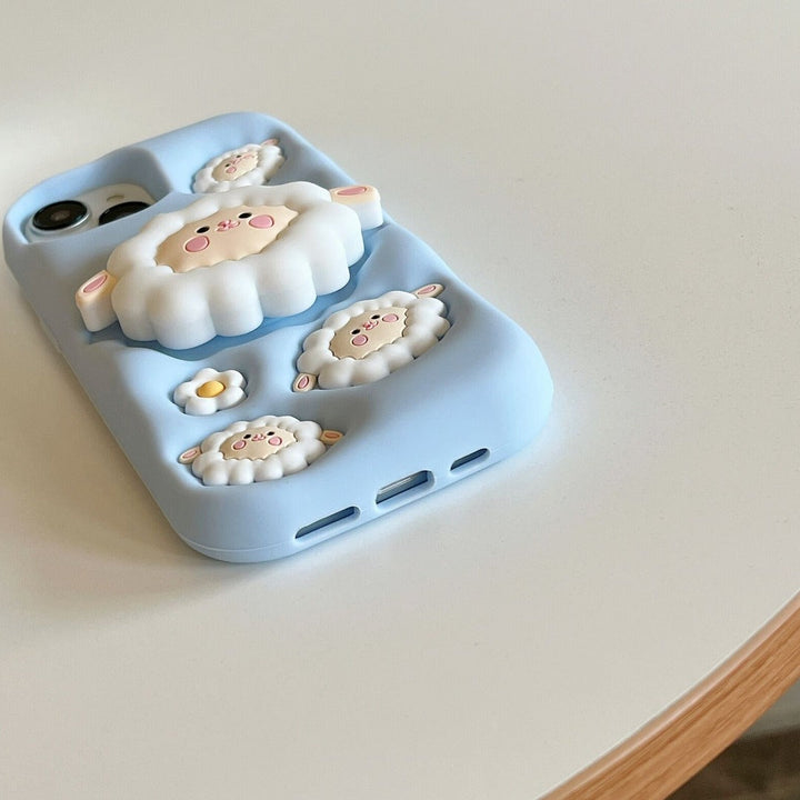 Cartoon Flock Phone Holder Case