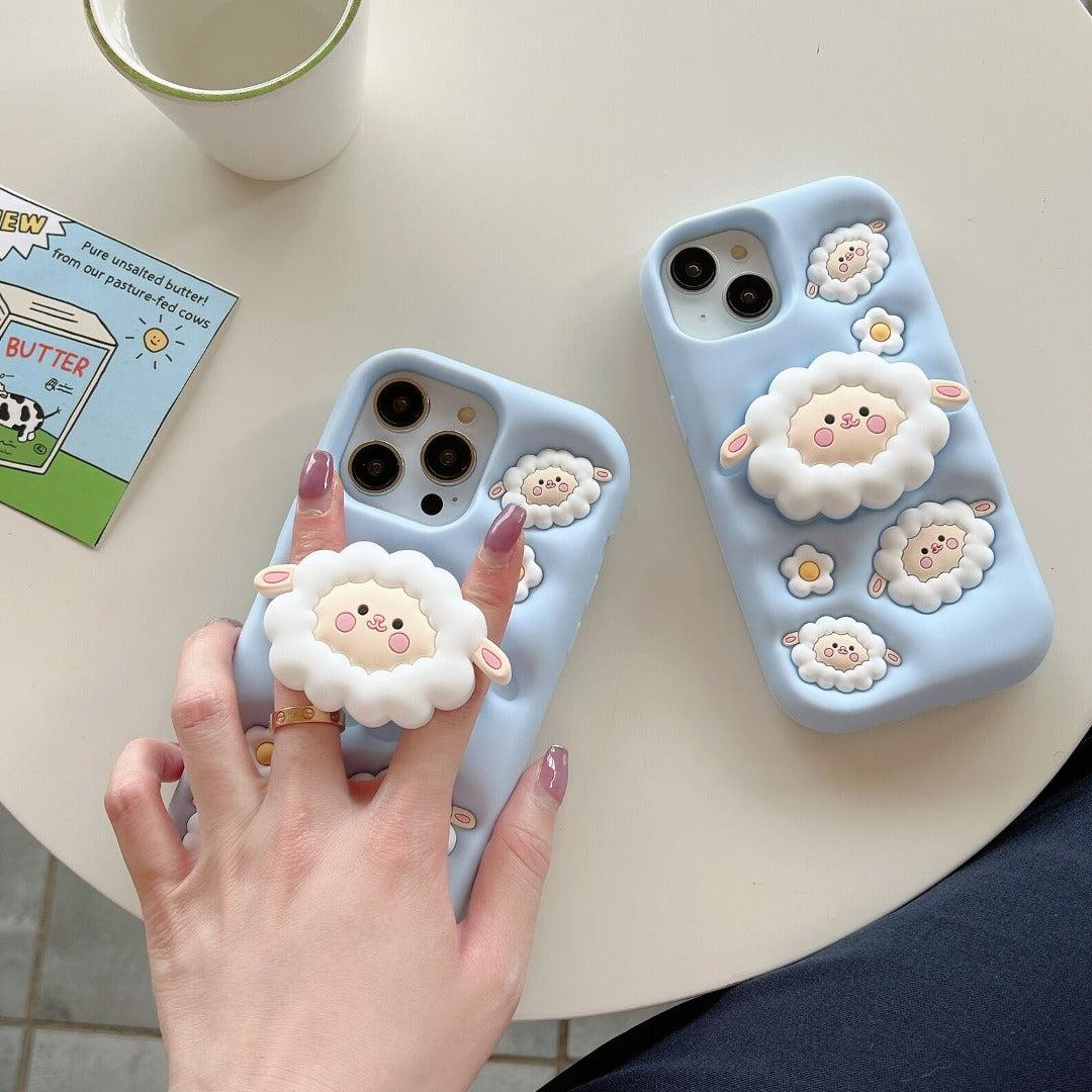 Cartoon Flock Phone Holder Case