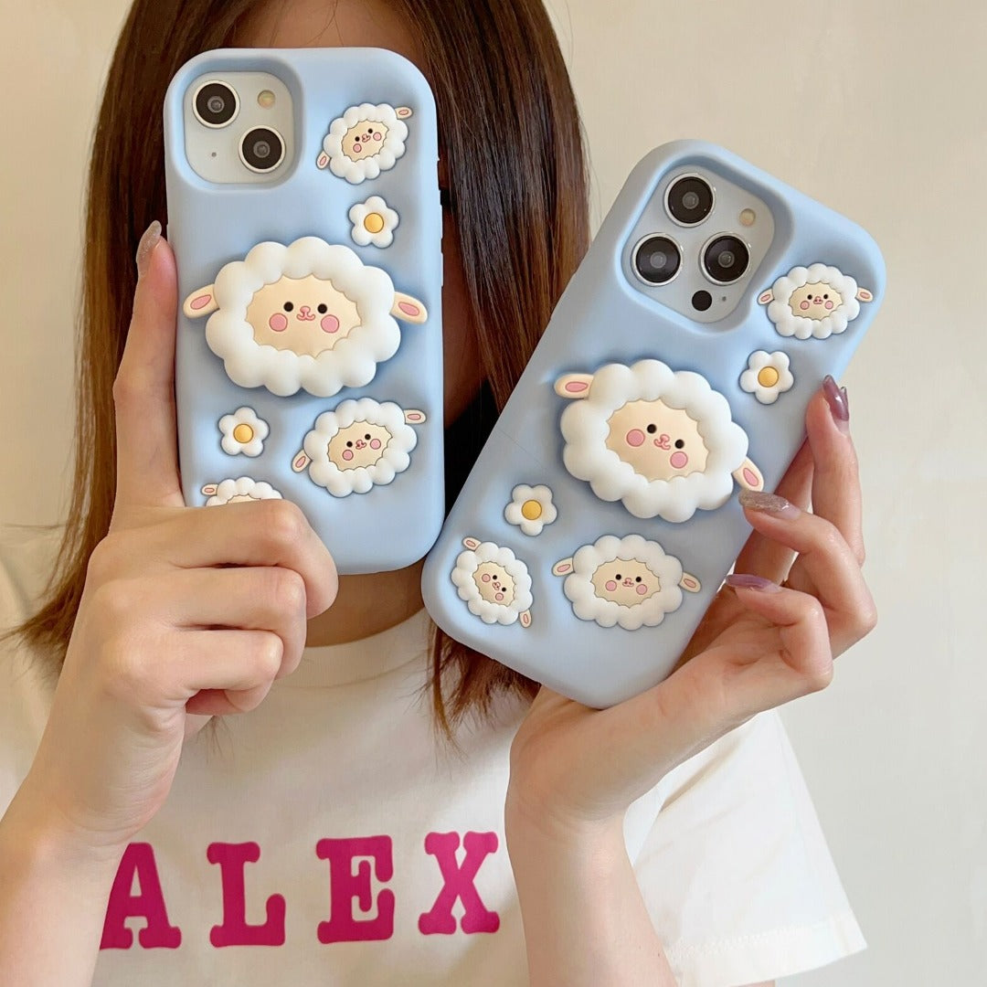 Cartoon Flock Phone Holder Case