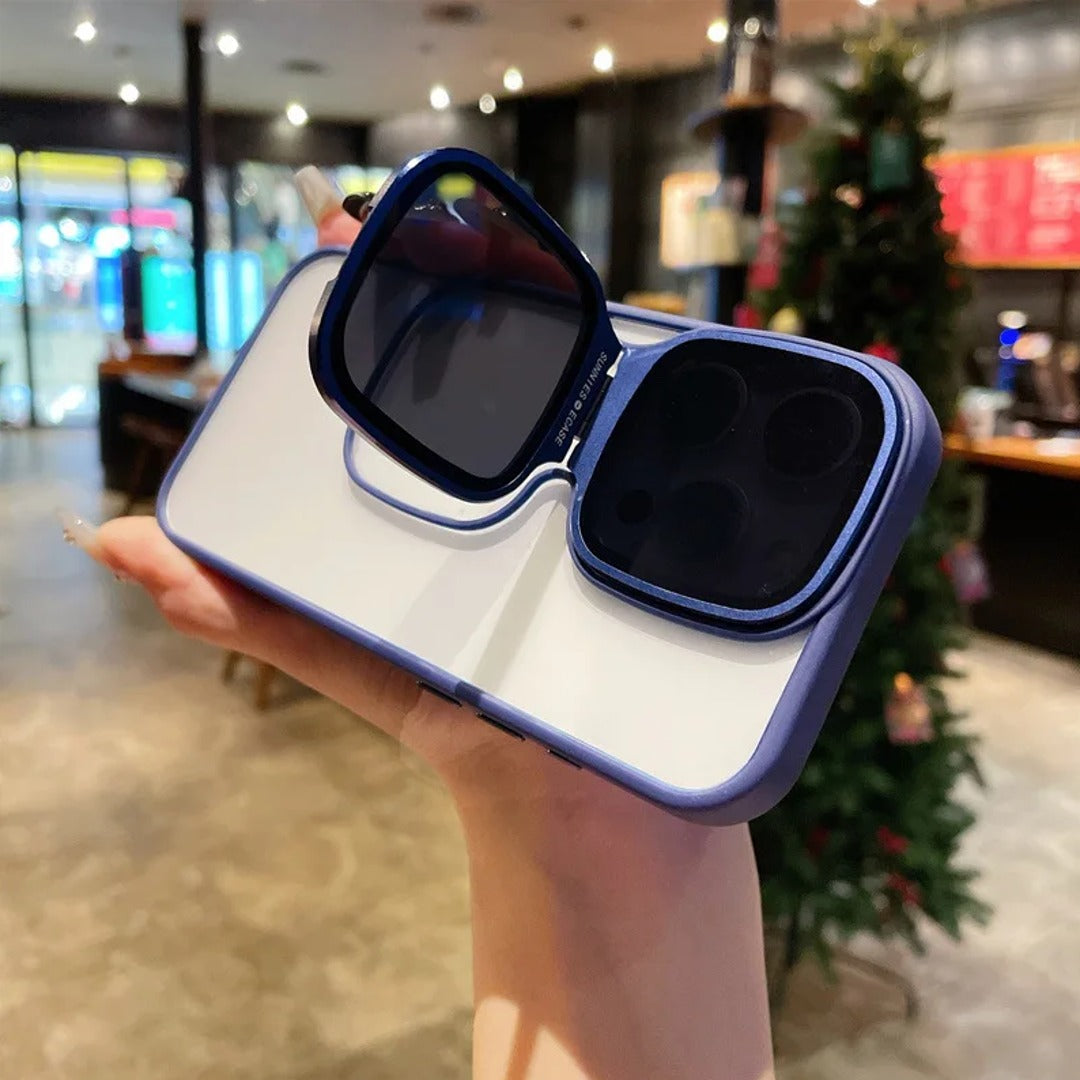 iPhone 14 Series Eclipse Metal Stand Sunglasses Case