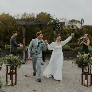 Moody Burgundy and Sage Green Modern Venue Wedding