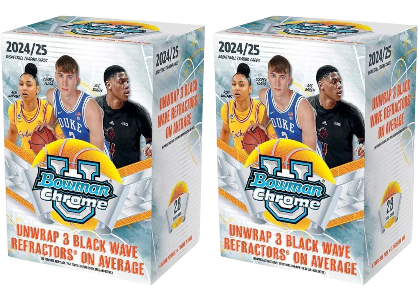 2024-25 Bowman Chrome University Basketball Blaster Box 2x Lot