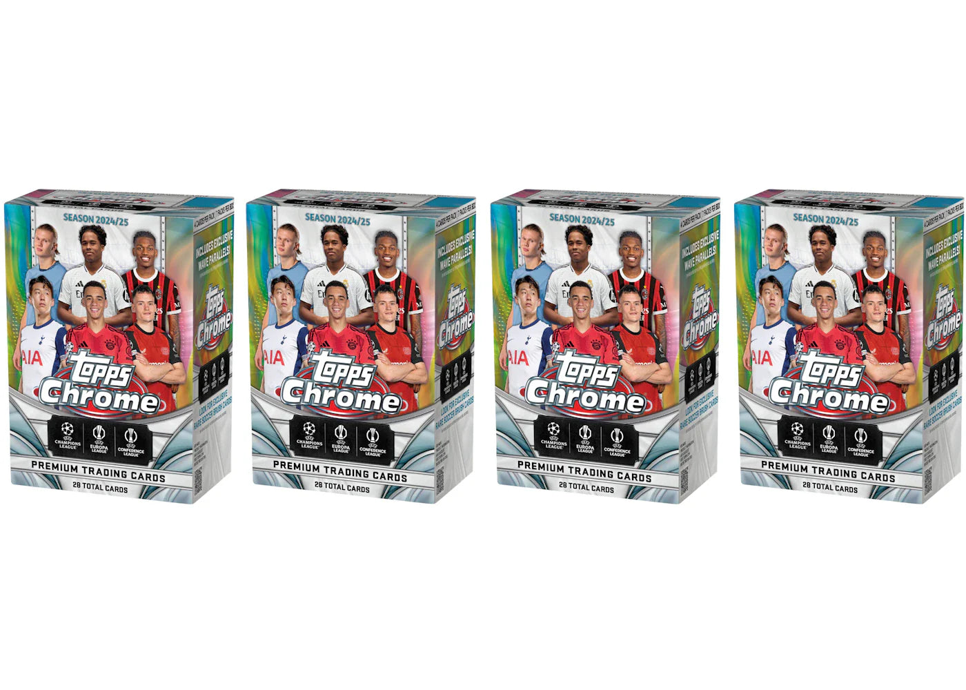2024-25 Topps Chrome UEFA Club Competitions Value Box 4x Lot