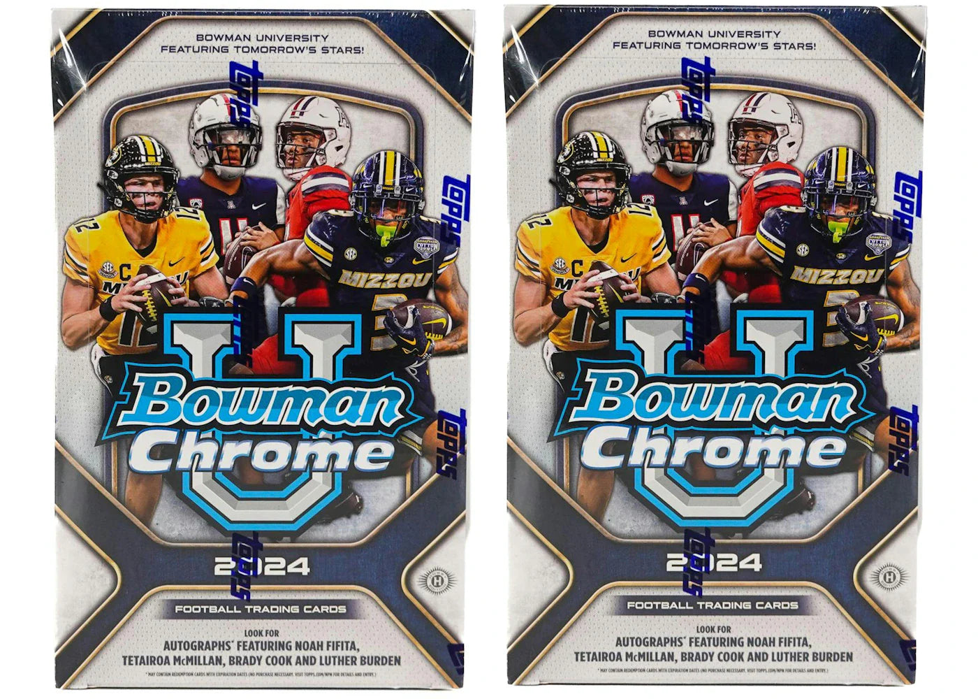 2024 Bowman Chrome University Football Hobby Box 2x Lot