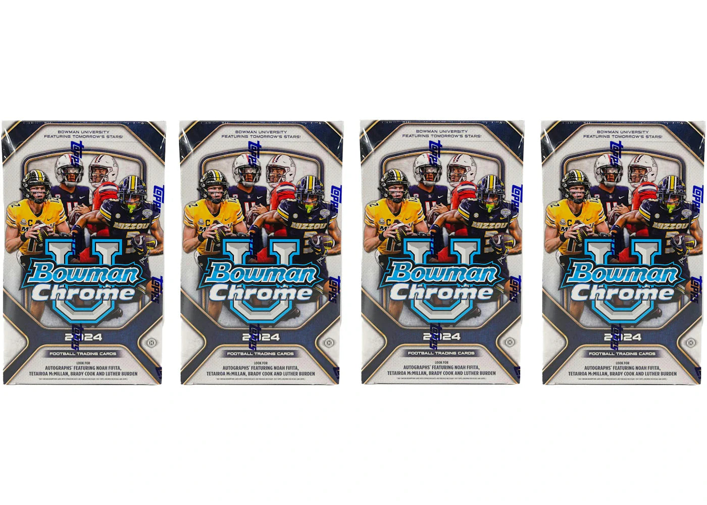 2024 Bowman Chrome University Football Hobby Box 4x Lot