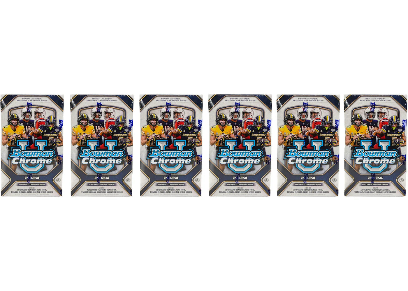 2024 Bowman Chrome University Football Hobby Box 6x Lot