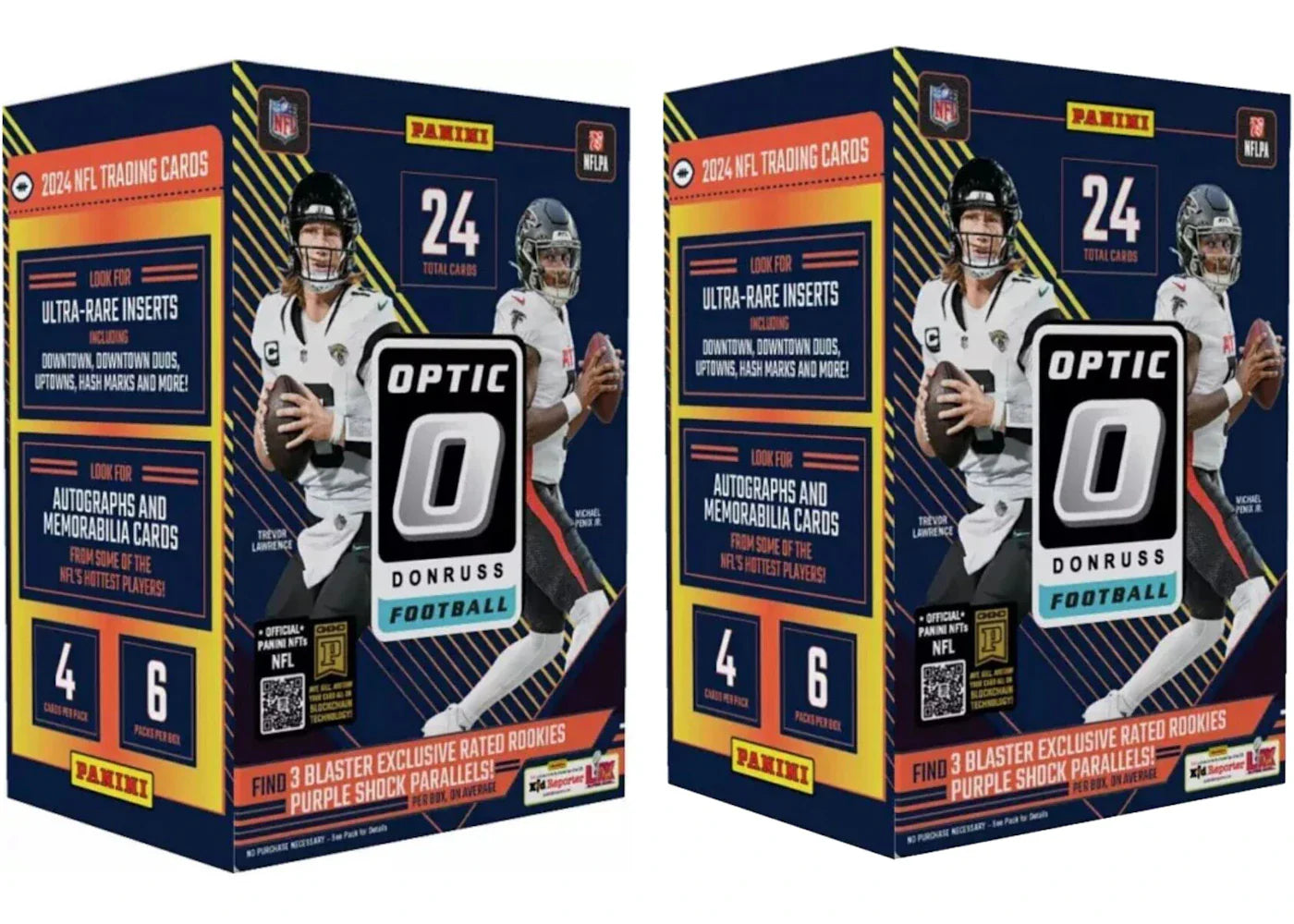 2024 Panini Donruss Optic Football Blaster Box (Purple Shock Parallels) 2x Lot