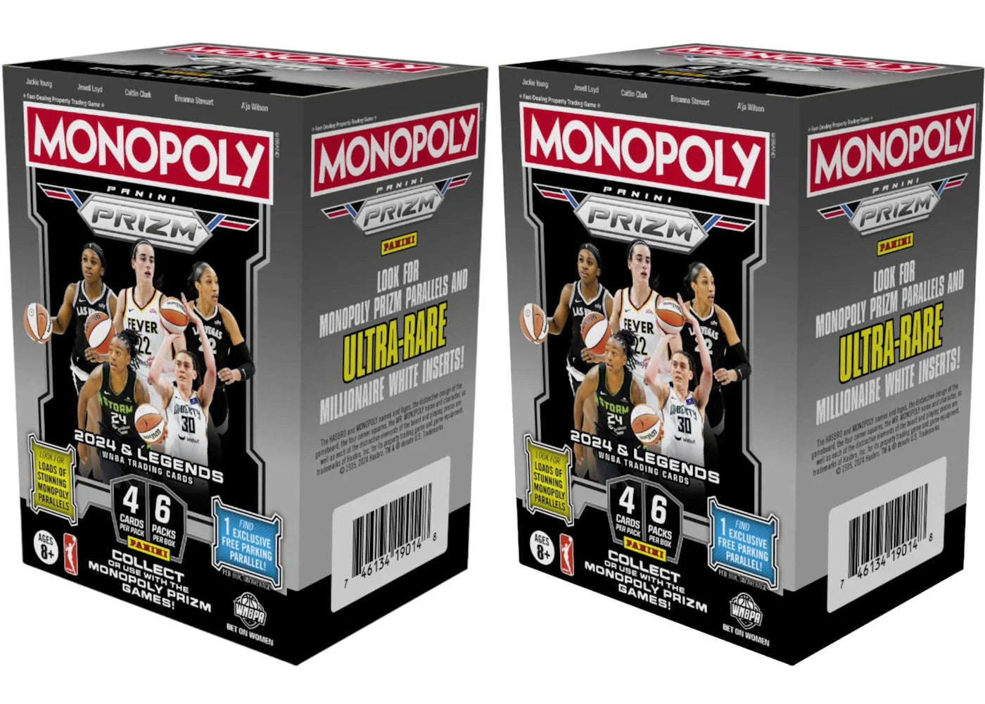 2024 Panini Monopoly Prizm WNBA Blaster Box 2x Lot
