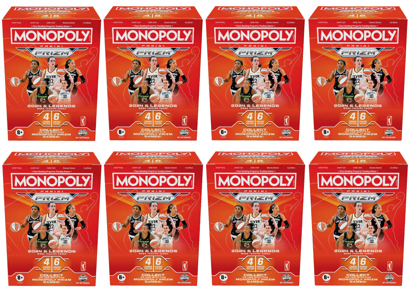 2024 Panini Monopoly Prizm WNBA Booster Box 8x Lot