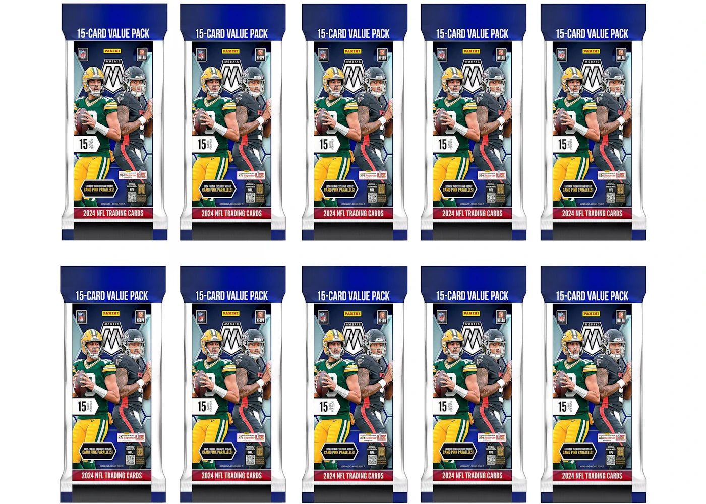 2024 Panini Mosaic Football Fat Pack 10x Lot