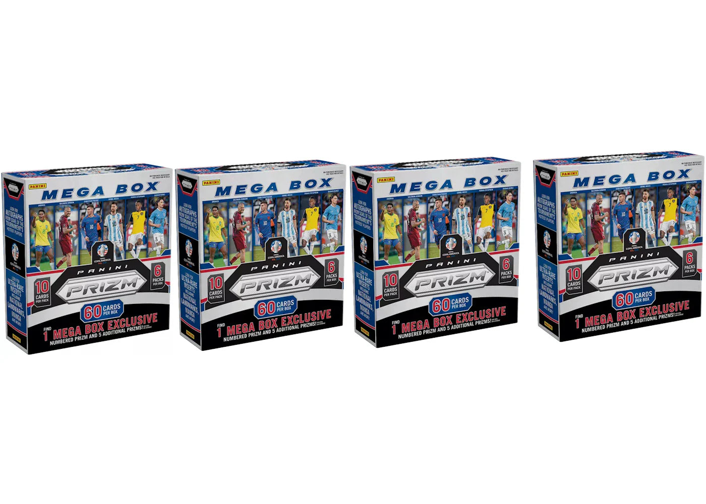 2024 Panini Prizm Copa America Soccer Mega Box 4x Lot