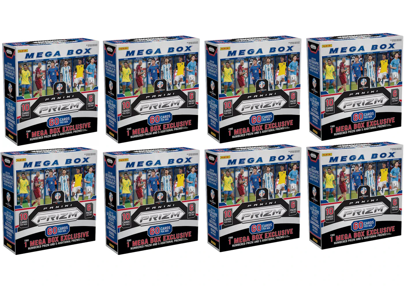 2024 Panini Prizm Copa America Soccer Mega Box 8x Lot