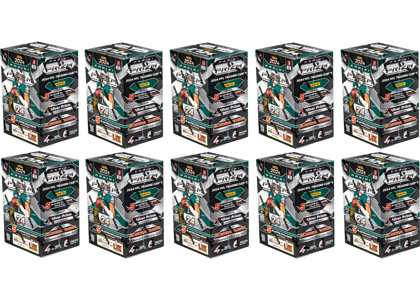 2024 Panini Prizm Football Blaster Box (Disco Prizms!) 10x Lot