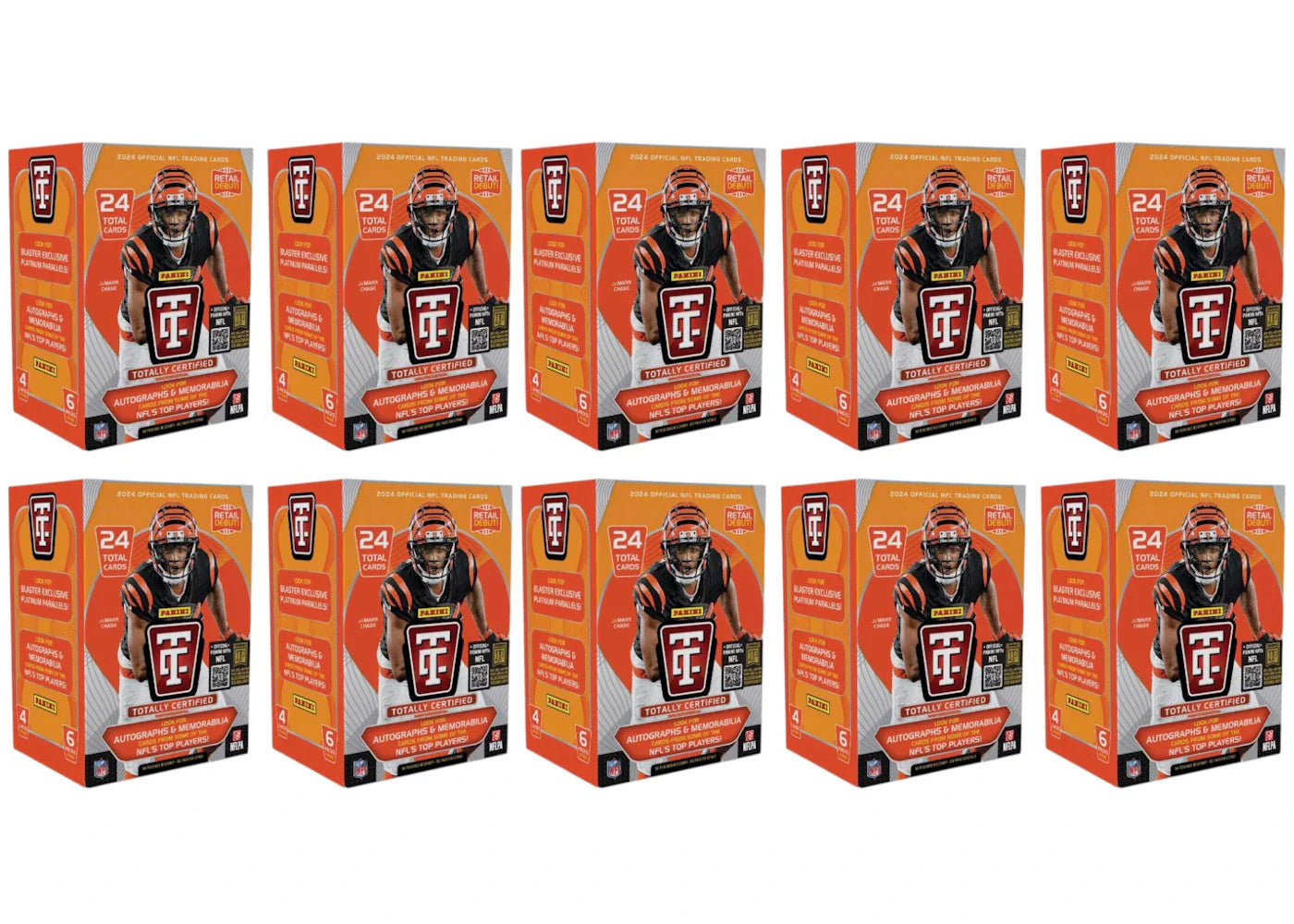 2024 Panini Totally Certified NFL Football Blaster Box 10x Lot