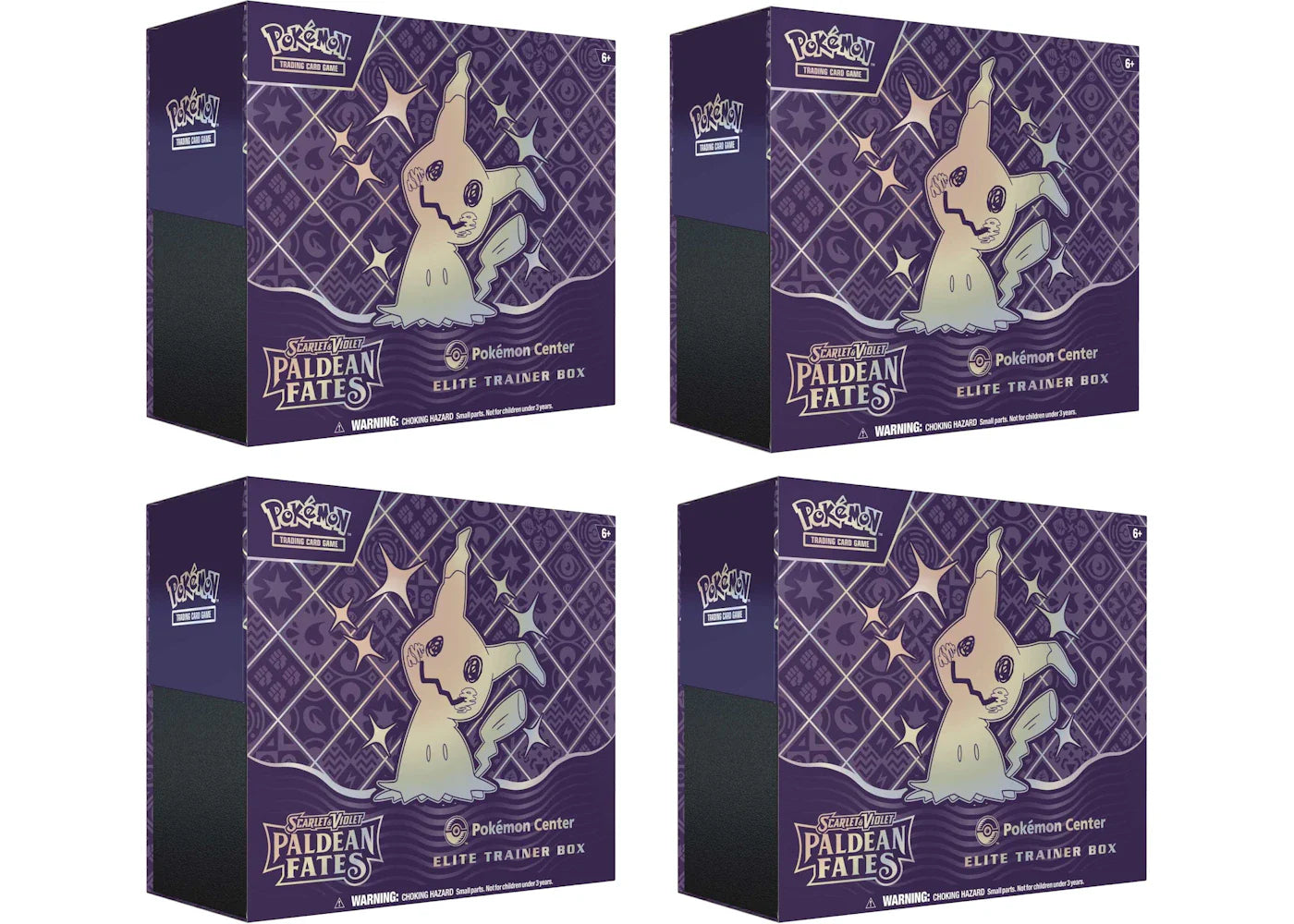 2024 Pokémon Scarlet & Violet Paldean Fates Pokemon Center Elite Trainer Box 4x Lot