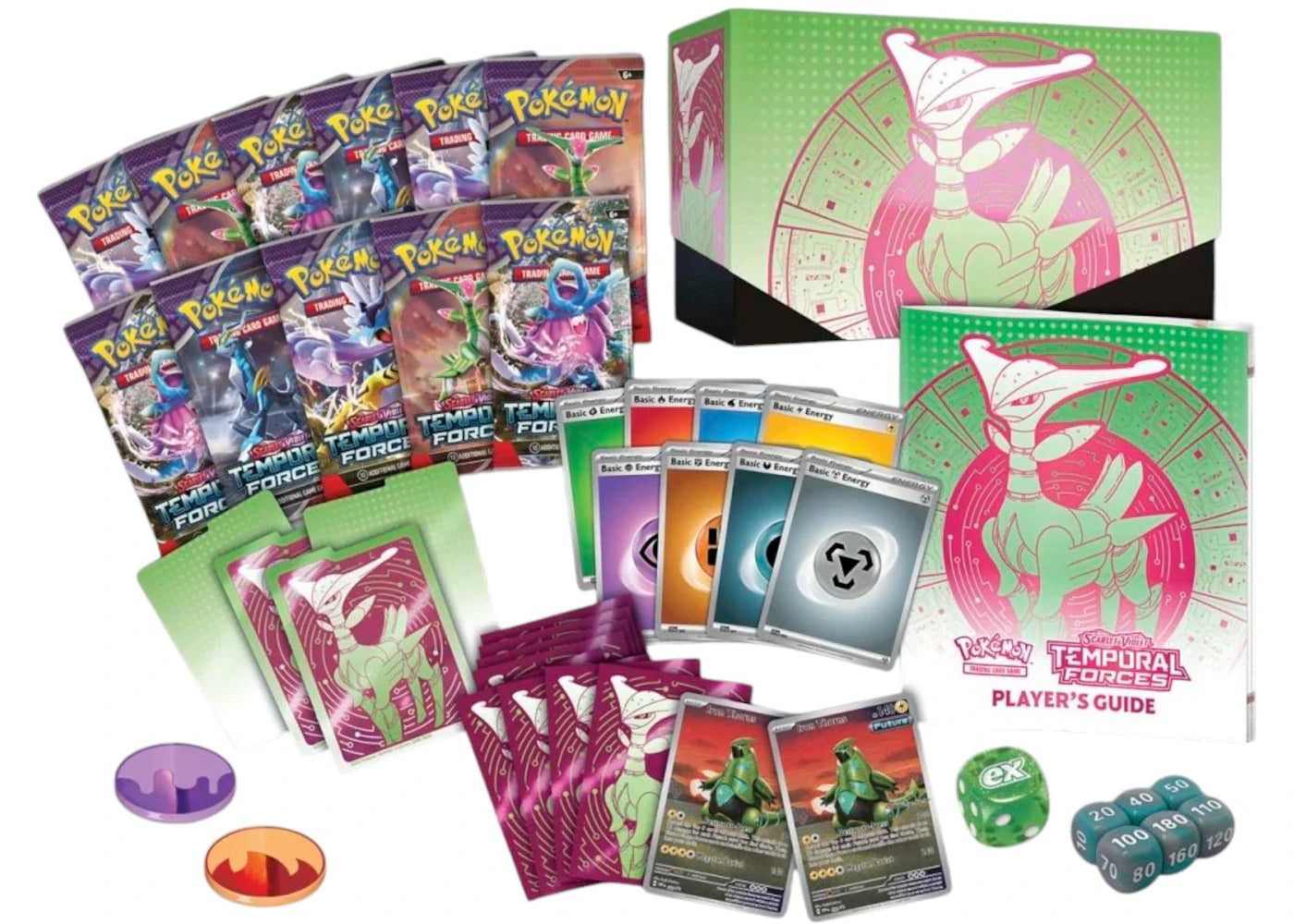2024 Pokémon Scarlet & Violet Temporal Forces (Iron Leaves) Pokemon Center Elite Trainer Box 4x Lot