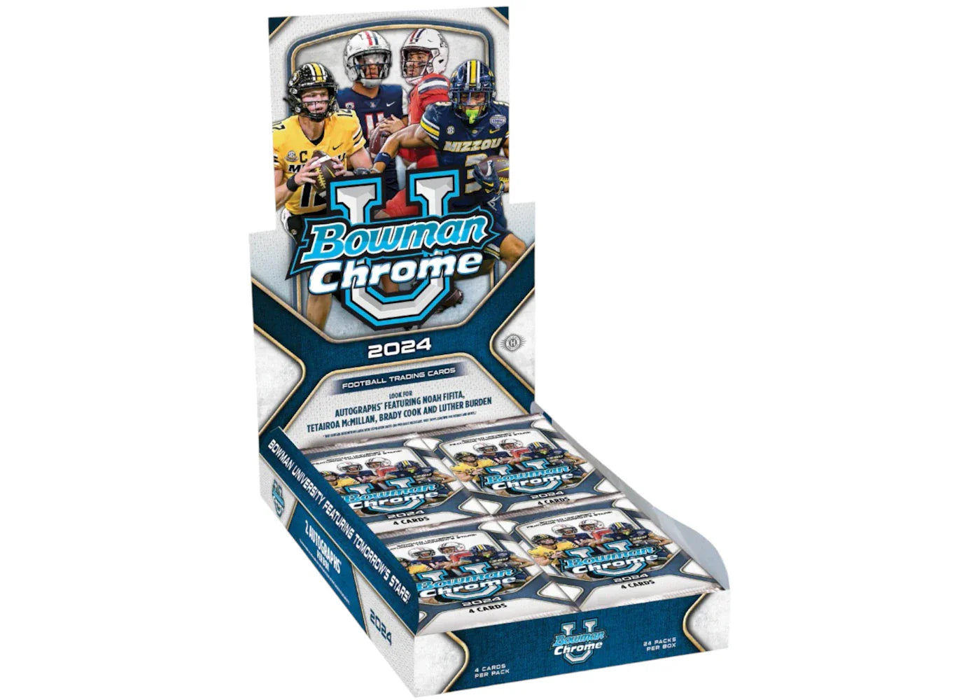 2024 Topps Bowman University Chrome Football Hobby Box