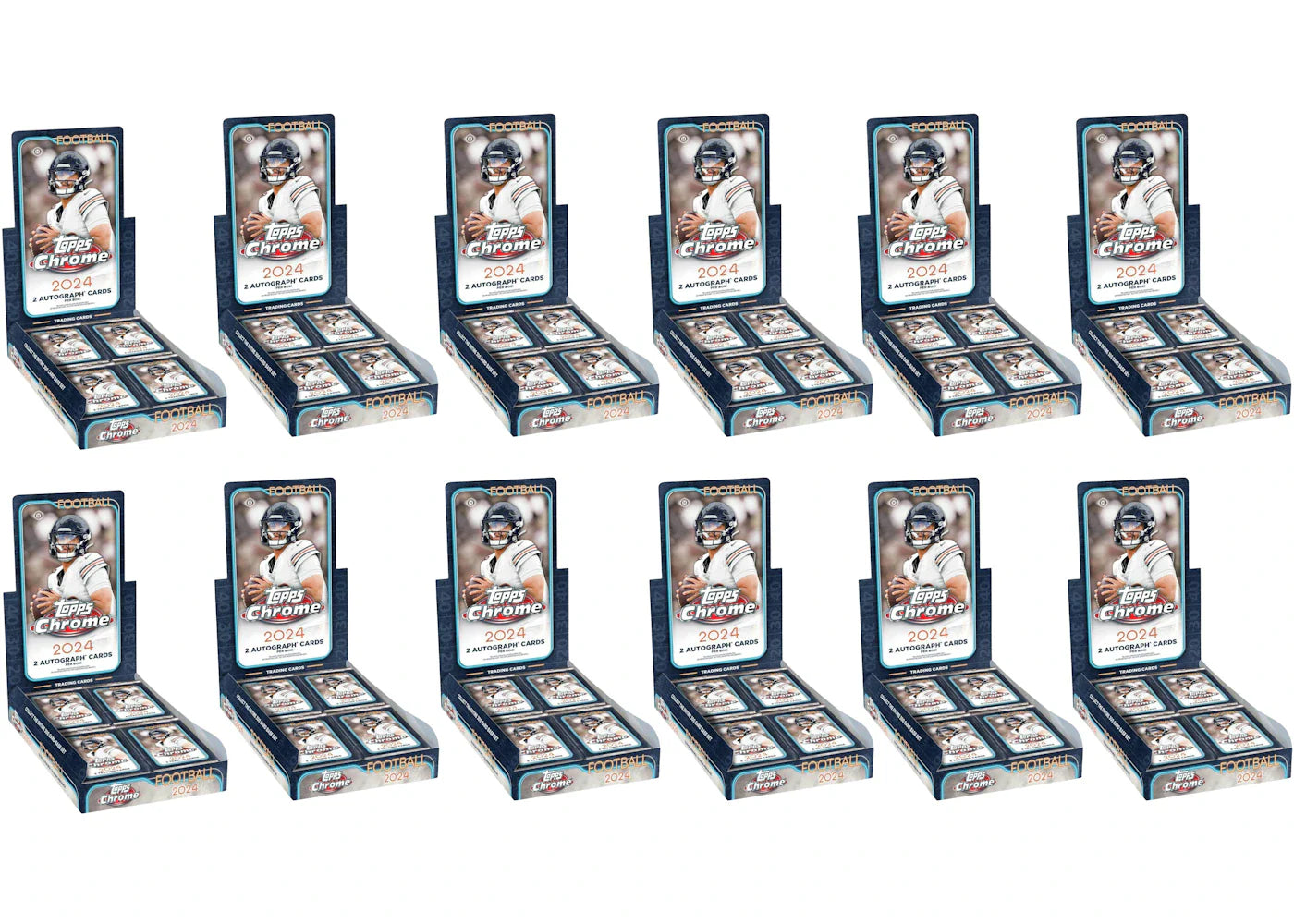 2024 Topps Chrome Football Hobby Box 12x Lot
