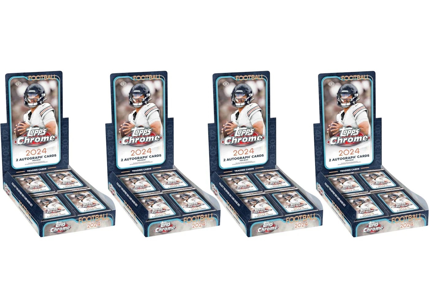 2024 Topps Chrome Football Hobby Box 4x Lot