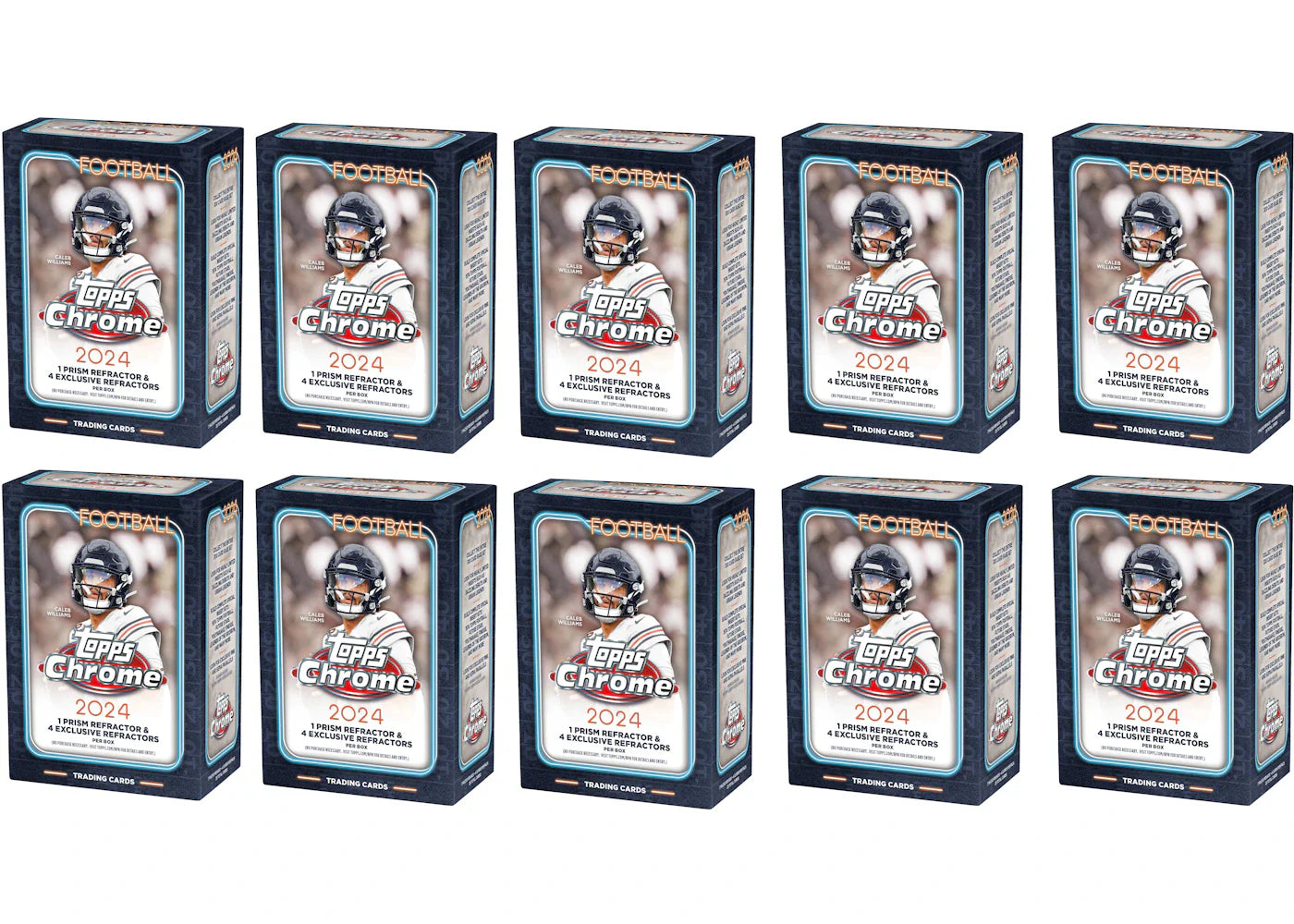2024 Topps Chrome Football Value Box 10x Lot