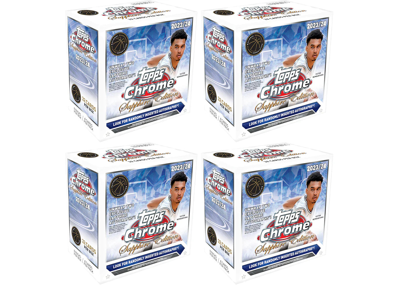 2024 Topps Chrome Sapphire Basketball Hobby Box (4x Lot)