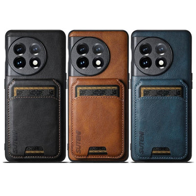 Refined Luxury Leather Card Holder Case - OnePlus