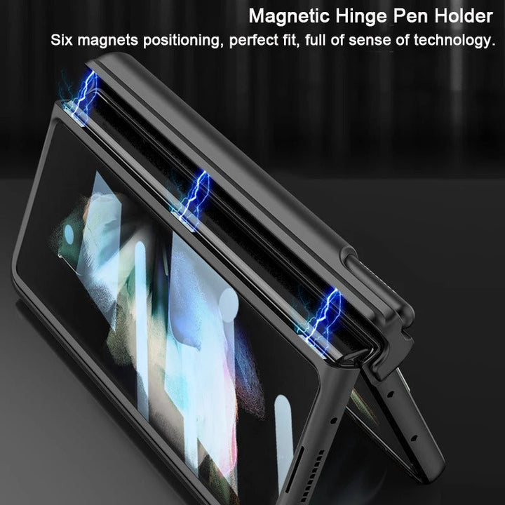 Warrior Shield Magnetic Hinge Pen Holder Wristband Case - Samsung