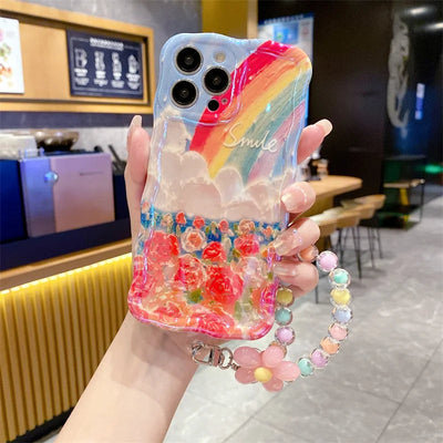 Rainbow Flower Case With Bracelet