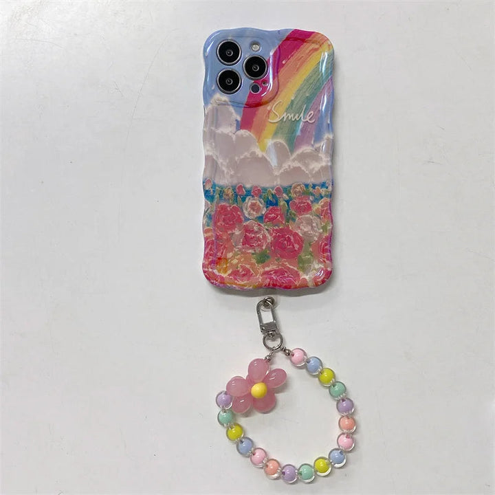 Rainbow Flower Case With Bracelet