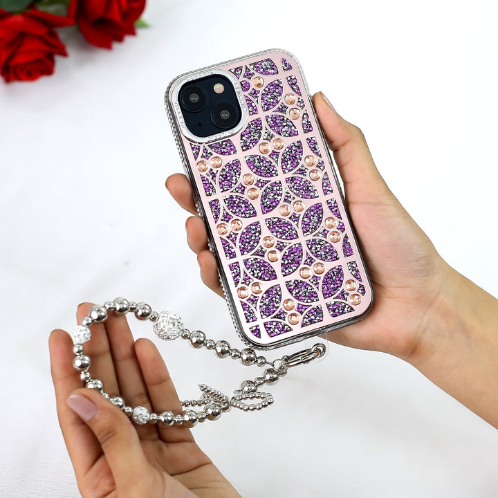 Floral Sparkle Diamond Case with Bracelet