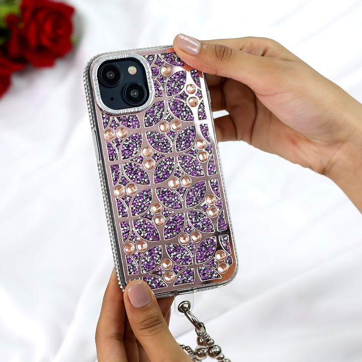 Floral Sparkle Diamond Case with Bracelet