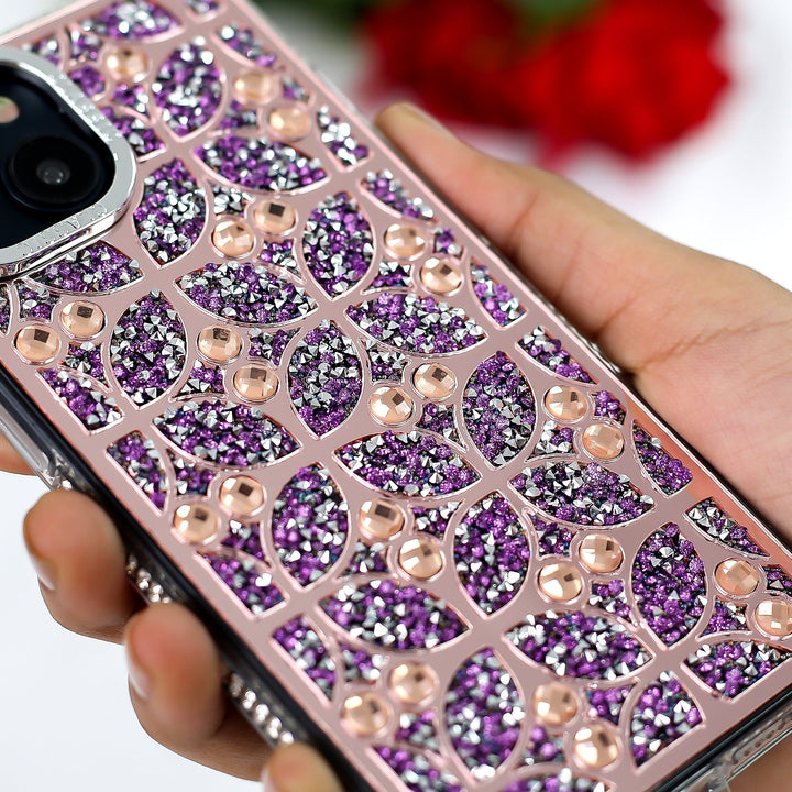 Floral Sparkle Diamond Case with Bracelet