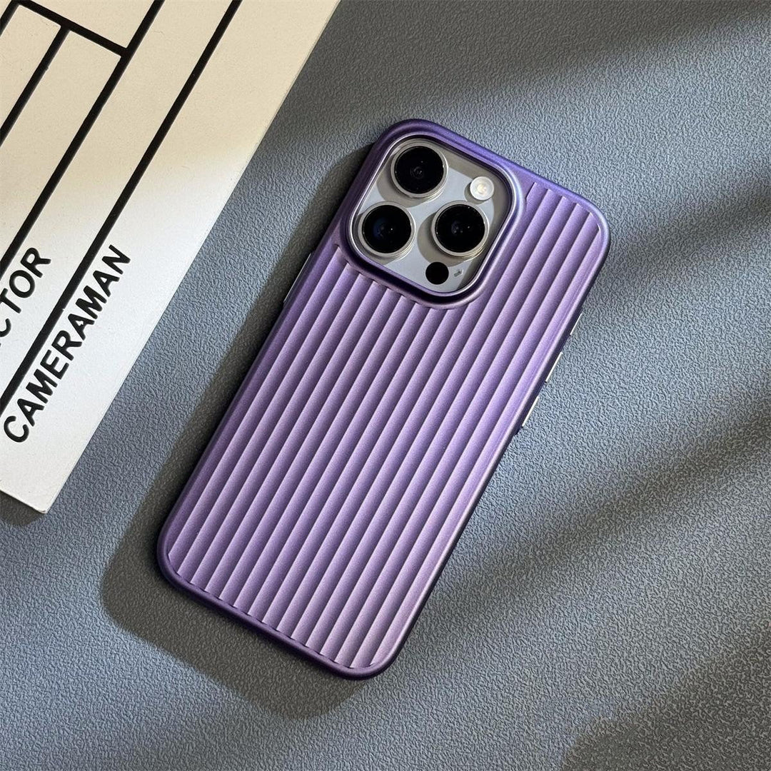 Corrugated Pattern Matte Plating Case - iPhone