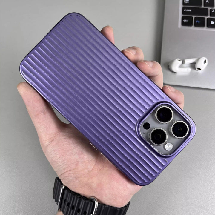 Corrugated Pattern Matte Plating Case - iPhone