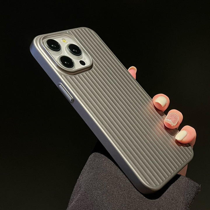 Corrugated Pattern Matte Plating Case - iPhone