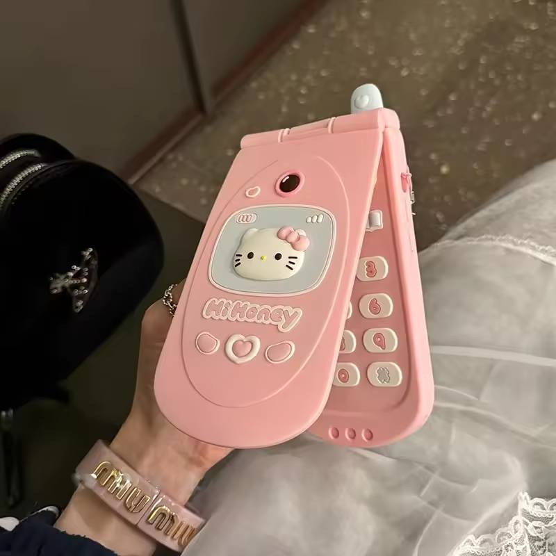 Cute Melody Kitty Cat Flip Mirror Case