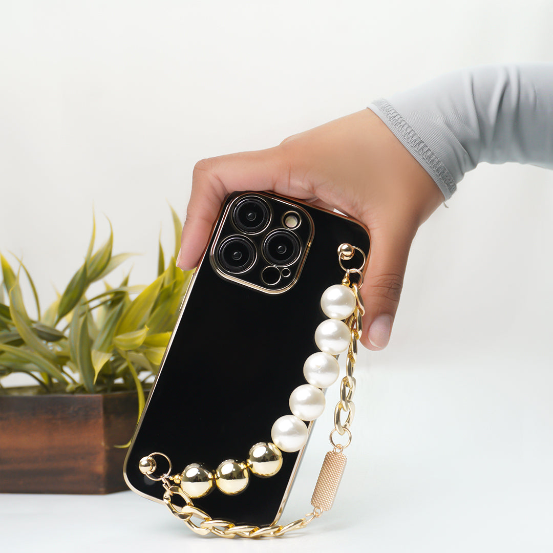 Bold Contrast Vibrant Case with Pearl Bracelet