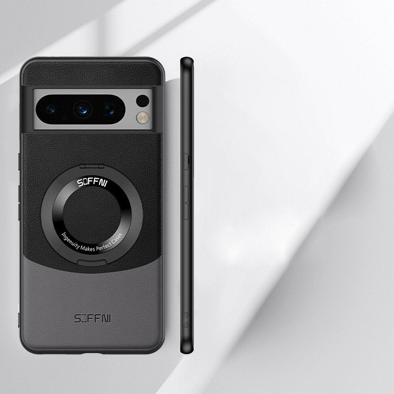 Pixel 8 Series Premium Contrast Leather Magnetic Ring Case